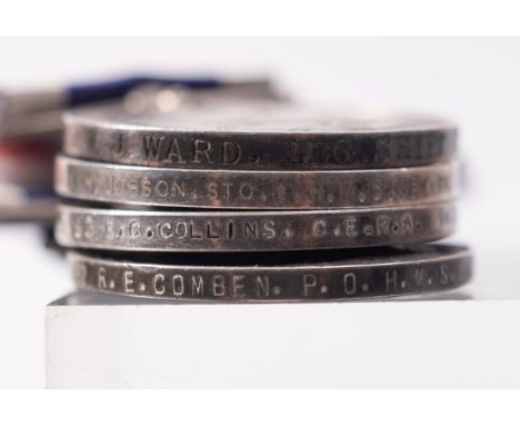 A group of four Royal Naval LSG Medals: '183542 W.J Ward LDG.Ship HMS Gibraltar ''2380623 R.E.Comben P.O HMS Victory''MX 4938