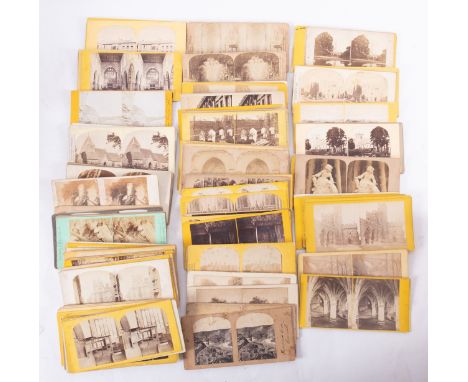 A collection of late 19th/early 20th century stereoscope cards, GB topographical, Brighton Grand Hotel, Land's End, Ilfracomb