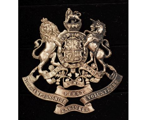 A Victorian  1st Northamptonshire Engineer Volunteers  helmet plate badge, .