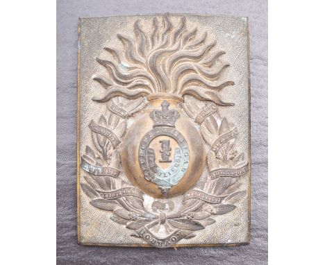 A Victorian belt plate of the 1st European Bengal Fusiliers, central grenade with Queen's crown and regimental crest bordered