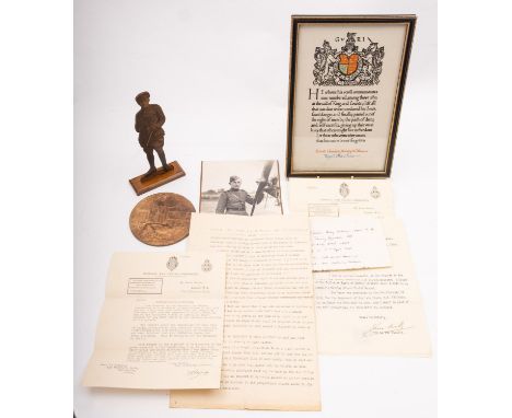 Lieut. Charles Henry Williams Royal Air Force, memorial bronze plaque, photographic portrait in Royal Flying Corp uniform, cu
