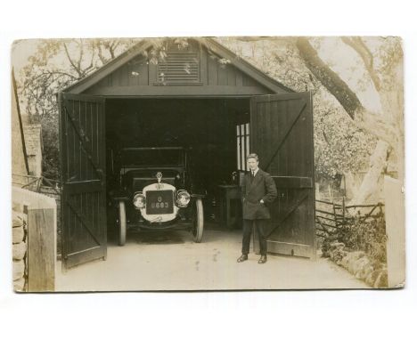 AUSTIN. A collection of 42 postcards and photographs of pre-1920 Austin motorcars, including two printed advertising postcard