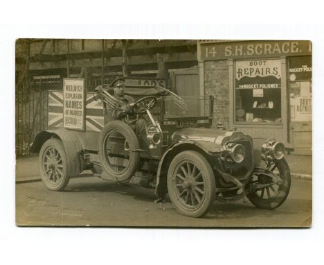 CLEMENT. A collection of 31 postcards and photographs of Clement and Cement-Bayard motorcars, including 1 with a newspaper bi