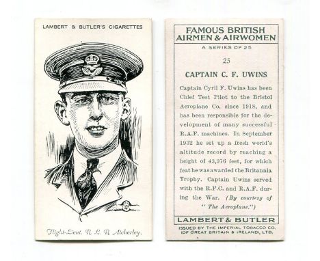 A large collection of cigarette and trade cards in wooden and metal drawers, including a set of 25 Lambert &amp; Butler 'Famo