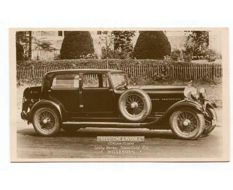 BENTLEY. A collection of 40 postcards and photographs of Bentley motorcars, including 3 advertising Freestone &amp; Webb coac
