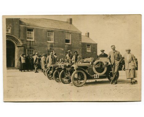 MORGAN. A collection of 36 postcards and photographs of Morgan motorcars, including a postcard identified as Morgans at the s