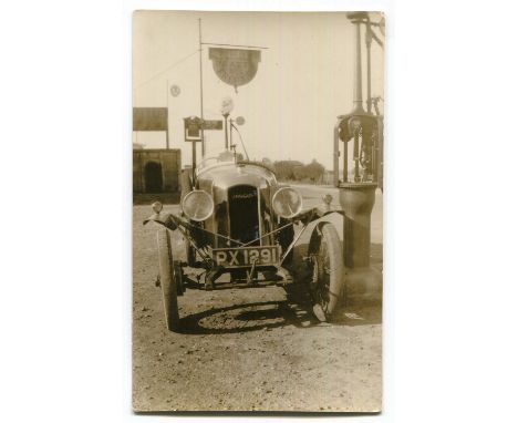 AMILCAR &amp; SALMSON. A group of 3 postcards of an Amilcar at a petrol pump and 20 photographs of other Amilcar Motor Cars, 