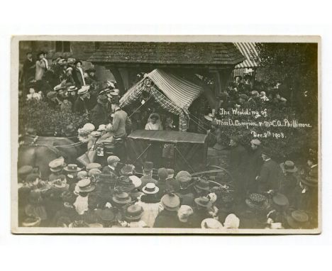 A collection of approximately 191 postcards, the majority of Sussex, including photographic postcards titled 'The Wedding of 