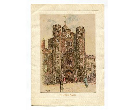 AUTOGRAPH. A 1930 Christmas card signed and dated by Edward, Prince of Wales, with a print of St James's Palace on the front,