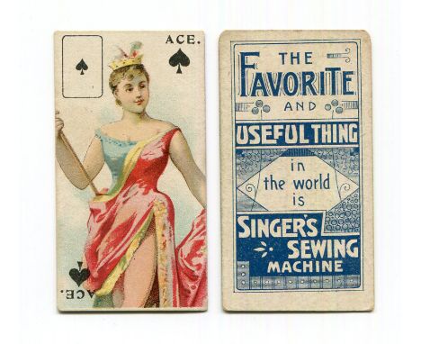 A set of 52 Singer Sewing Machine 'Beauties (Playing Card Inset)' trade cards circa 1898.Buyer’s Premium 29.4% (including VAT