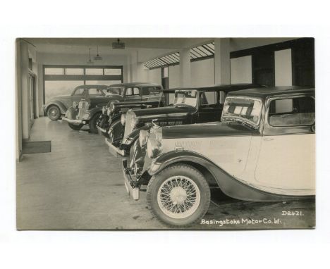 TRIUMPH. A collection of 35 postcards and photographs of Triumph motor cars, including a postcard of a 1937 Dolomite awarded 