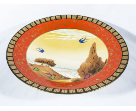 A Royal Worcester Limited Edition Art Deco oval dish, 42cm diameter