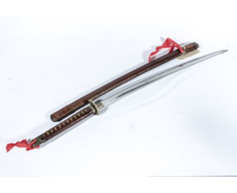 A Japanese NCO sword with leather scabbard