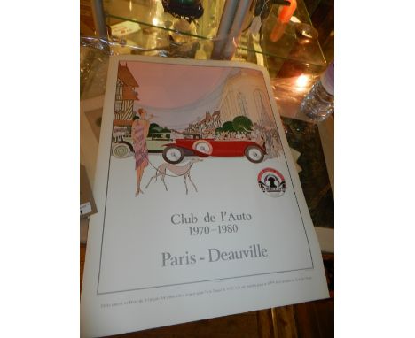 A Paris-Deauville Rally Automobile poster. H.62cm W.51cm 