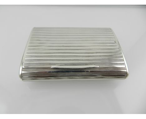 A 19th century silver snuff box, with engine turned decoration, hallmarked London 1921, makers mark 'Sampson Mordan & Co.'