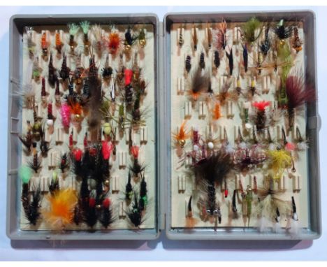 Fishing interest; fly tying vices and two tools, materials in packets, three fly boxes with flies, (qty).