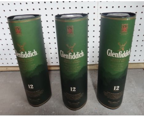 Six bottles of Glenfiddich twelve year old single malt Scotch whisky, 3x5cl Glenfiddich  single malt scotch whisky (x3) and 3