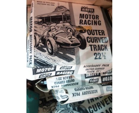 Toys, including; a quantity of Affix motor racing track, mostly boxed, (qty). 