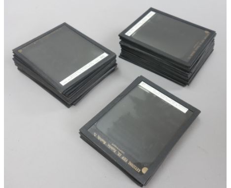 A large quantity of magic lantern glass slides, early 20th century, various mixed sets, all from 'Kexstone View Co.', each la