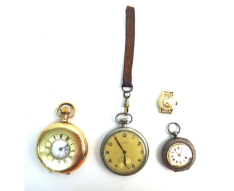 A Certina gold circular cased lady's wristwatch, with a signed jewelled movement, the signed circular silvered dial with bato