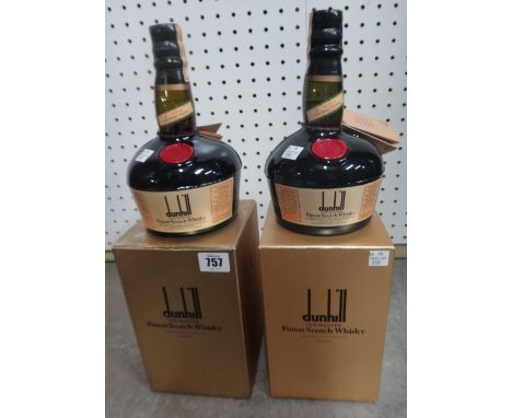 Two bottles of Dunhill 'Old Master' finest Scotch whisky, boxed, (2).