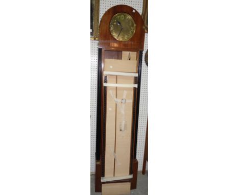 An Austrian mahogany longcase clock, in the Secessionist style, circa 1910, 196cm high, (one pendulum, two brass cased weight