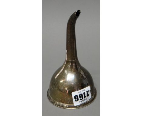 An Irish silver wine funnel, Dublin possibly 1807, the drop-in strainer apparently unmarked and a late George II silver toddy