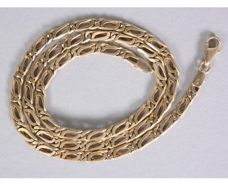   Halskette, 14 Karat Gelbgold  Gliederkette, am Verschluß gestempelt 14 K, Gold geprüft, Gliederkette, ca. Länge 47 cm, 25,4