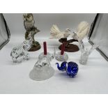 Assorted Lot to include Waterford Elephant and Eag