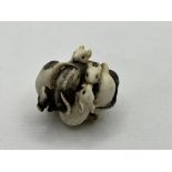 Japanese Ivory Netsuke of A Cluster of Seven Rats