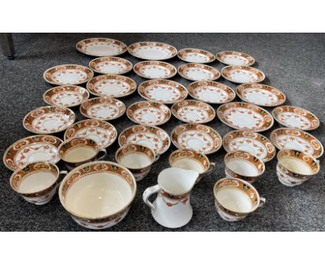 Royal Albert Crown China Part Tea / Dinner Service. 
Hairline crack to one tea cup, the rest is in good condition. 
