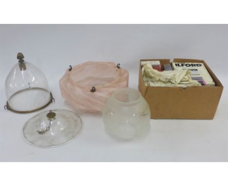 Mixed lot to include various glass light fittings and miscellaneous chandelier drops and beads, etc (a lot) 