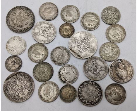 Mixed Coins - 1896, 1919 Florins, 1886, 1914, 1916 Shillings, 1906, 1908, 1914 Sixpence, 1908 Threepence, pre 1947 Sixpence (