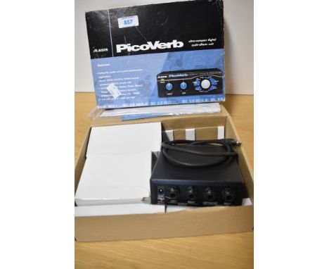 A boxed Alesis Picoverb compact effects unit