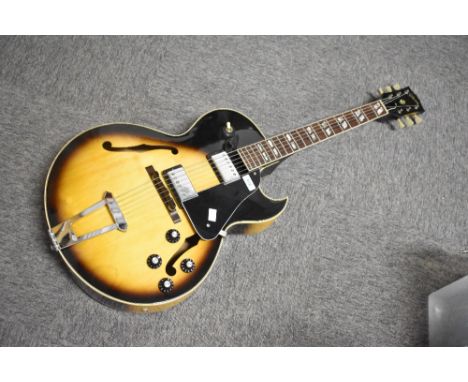 A Gibson ES-175D , serial number faint,  but most probably 000154, which dates to Kalamzoo early 1970s, internal paper label 