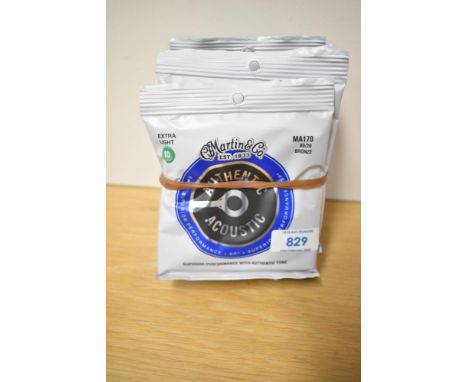 Eleven sets of Martin &amp; Co acoustic guitar strings, MA170 80/20 bronze, Superior Performance Extra Light (10s)