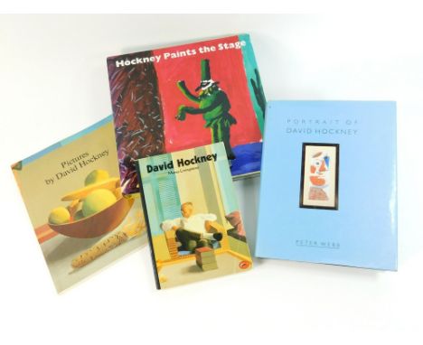 DAVID HOCKNEY. Four books: 'Portrait of David Hockney', by Peter Webb, 1988; 'Pictures by David Hockney', ed. Nikos Standos, 