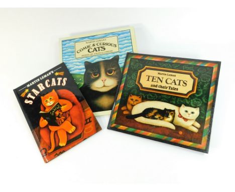 MARTIN LEMAN. Three books on Martin Leman's cats, all first editions.  Please note that all items in this auction are previou