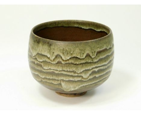 DAVID LEACH. A David Leach deep, footed bowl. unmarked. Diameter 13cm. Height 10cm. Note: Purchase by the vendor from an exhi