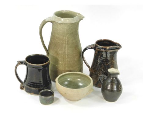 LEACH STANDARD WARE. Six pieces of Leach Pottery Standard Ware. Pottery marks. Damage.  Please note that all items in this au