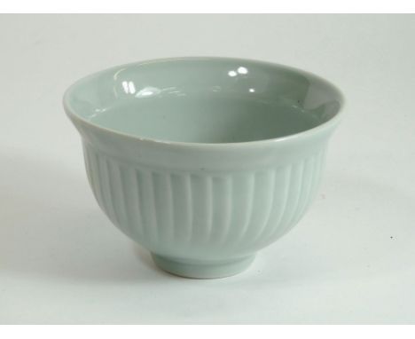 DAVID LEACH. A David Leach porcelain, celadon glaze, fluted bowl made in association with the Highland Stoneware Pottery. Pri