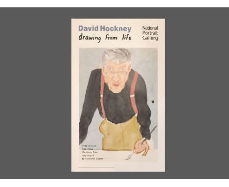 DAVID HOCKNEY. A David Hockney original exhibition poster 'Drawing From Life' at the National Portrait Gallery. 76 x 50cm, un