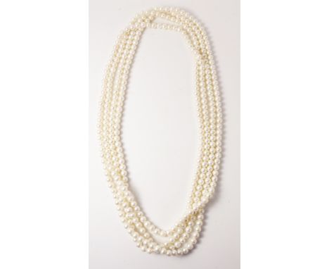 Long freshwater pearl necklace approx 240cm   Condition Report   Click here for further images, condition, auction times & de