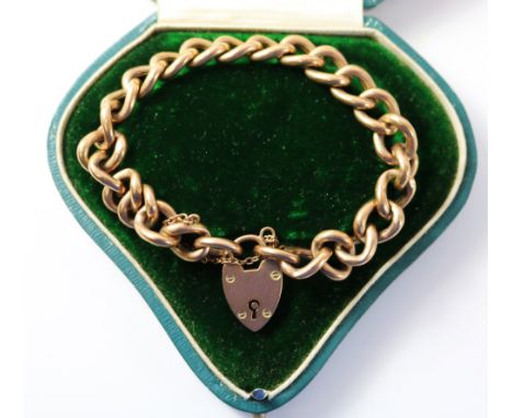 Gold curb chain bracelet stamped 9c approx 14gmn (original Fattorini box)   Condition Report   Click here for further images,