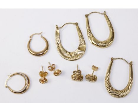 Gold ear-rings stamped 375 approx 5.9gm   Condition Report   Click here for further images, condition, auction times & delive