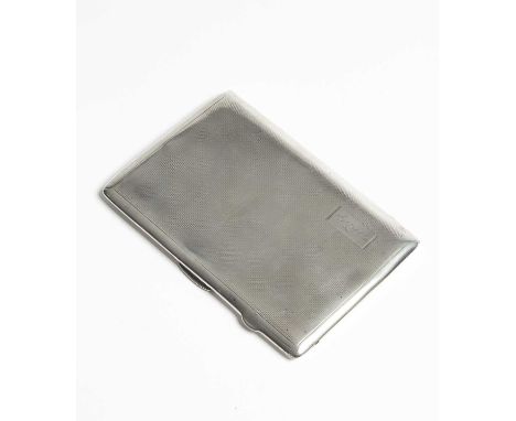 A silver cigarette case, S M Levi Ltd, Birmingham 1934, engine turned and initialled, approximately 190g