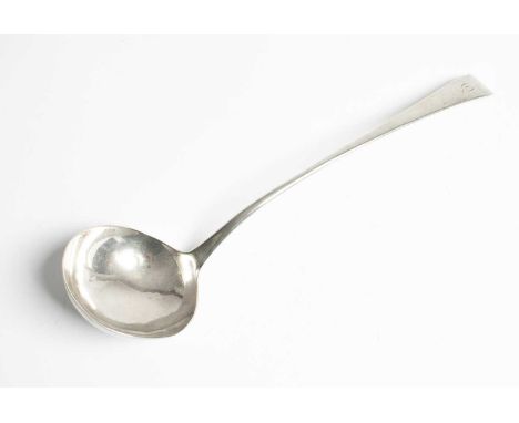 A George III silver ladle, Hester Bateman, London 1787, the terminal initialled Q, approximately 172g