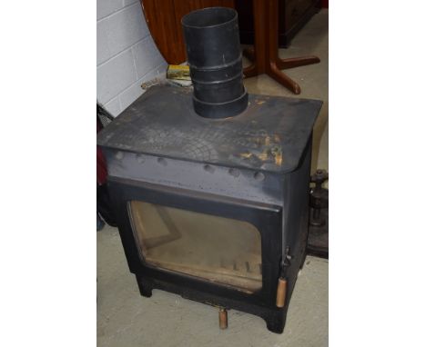 A traditional cast iron woodburner/multifuel stove, approx width 60cm, height 68cm (to flat top) depth 41cm