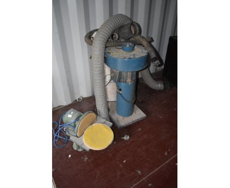 A commercial style bench mount belt sander and a dust extractor