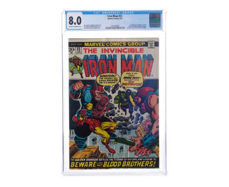 MARVEL COMICS - Iron Man No. 55 CGC 8.0Iron Man no. 55 CGC 8.0 published by Marvel Comics in February 1973. The issue was wri